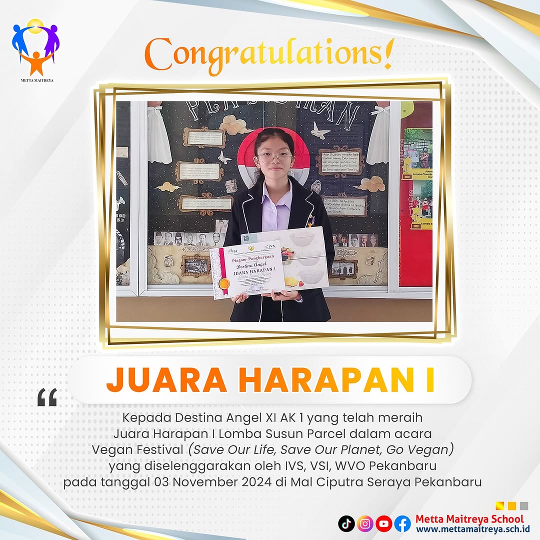 Prestasi Peserta Didik dalam Lomba Susun Parcel dalam acara Vegan Festival | SMK METTA MAITREYA