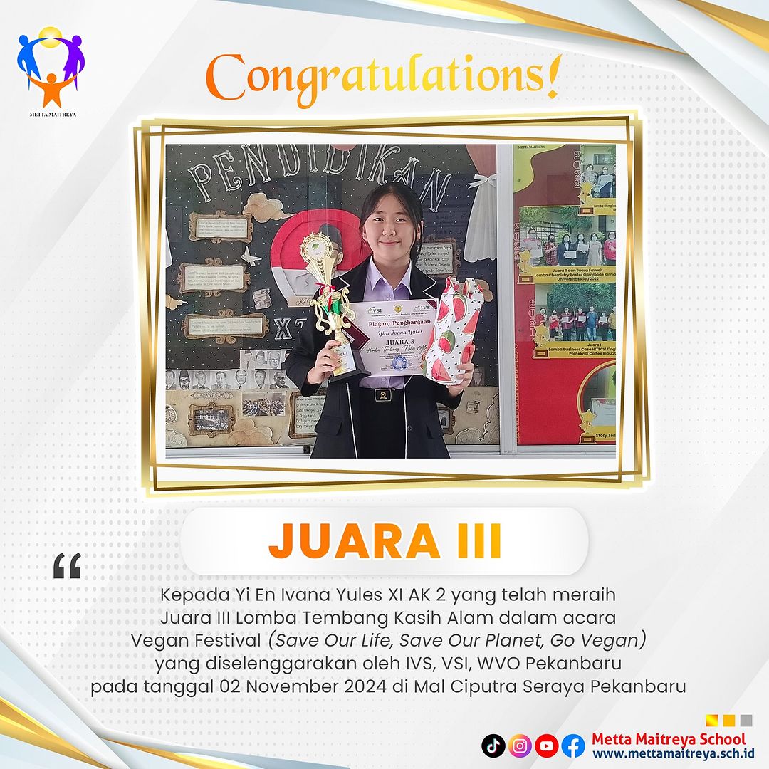 Prestasi Peserta Didik dalam Lomba Tembang Kasih Alam dalam acara Vegan Festival | SMK METTA MAITREYA