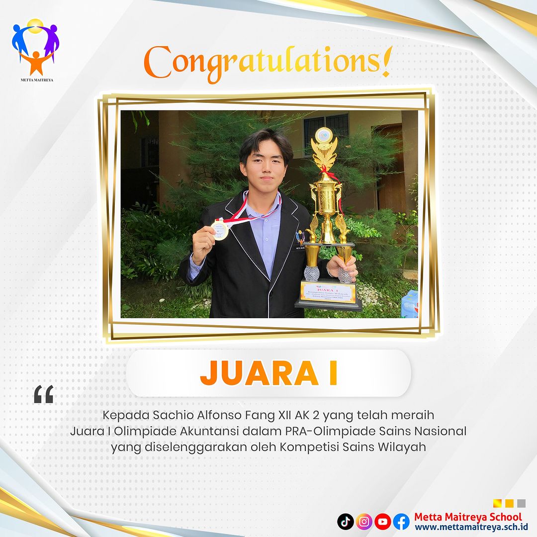Prestasi Peserta Didik dalam Olimpiade Akuntansi dalam PRA-Olimpiade Sains Nasional (I) | SMK METTA MAITREYA